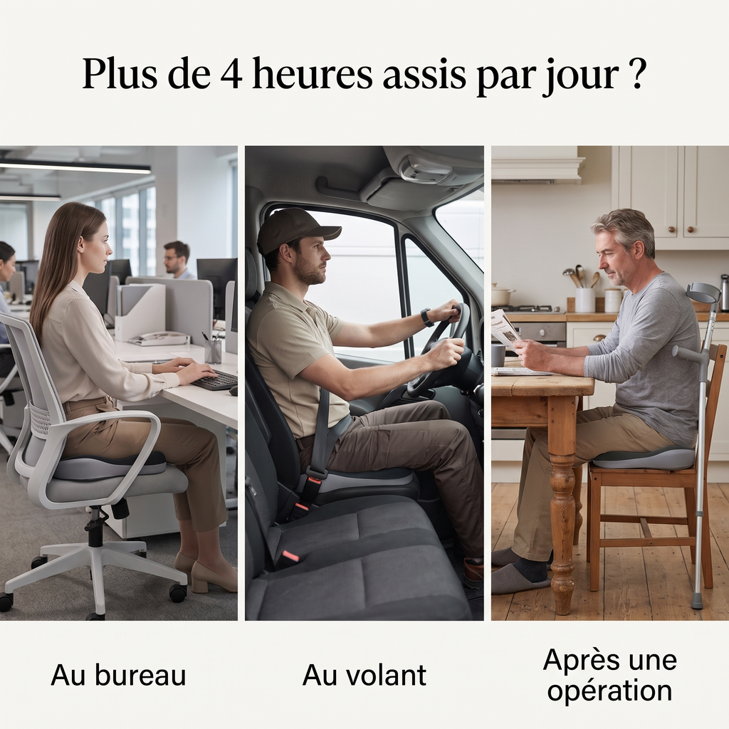 Plus de 4 heures assis par jour : au bureau, au volant, après une opération