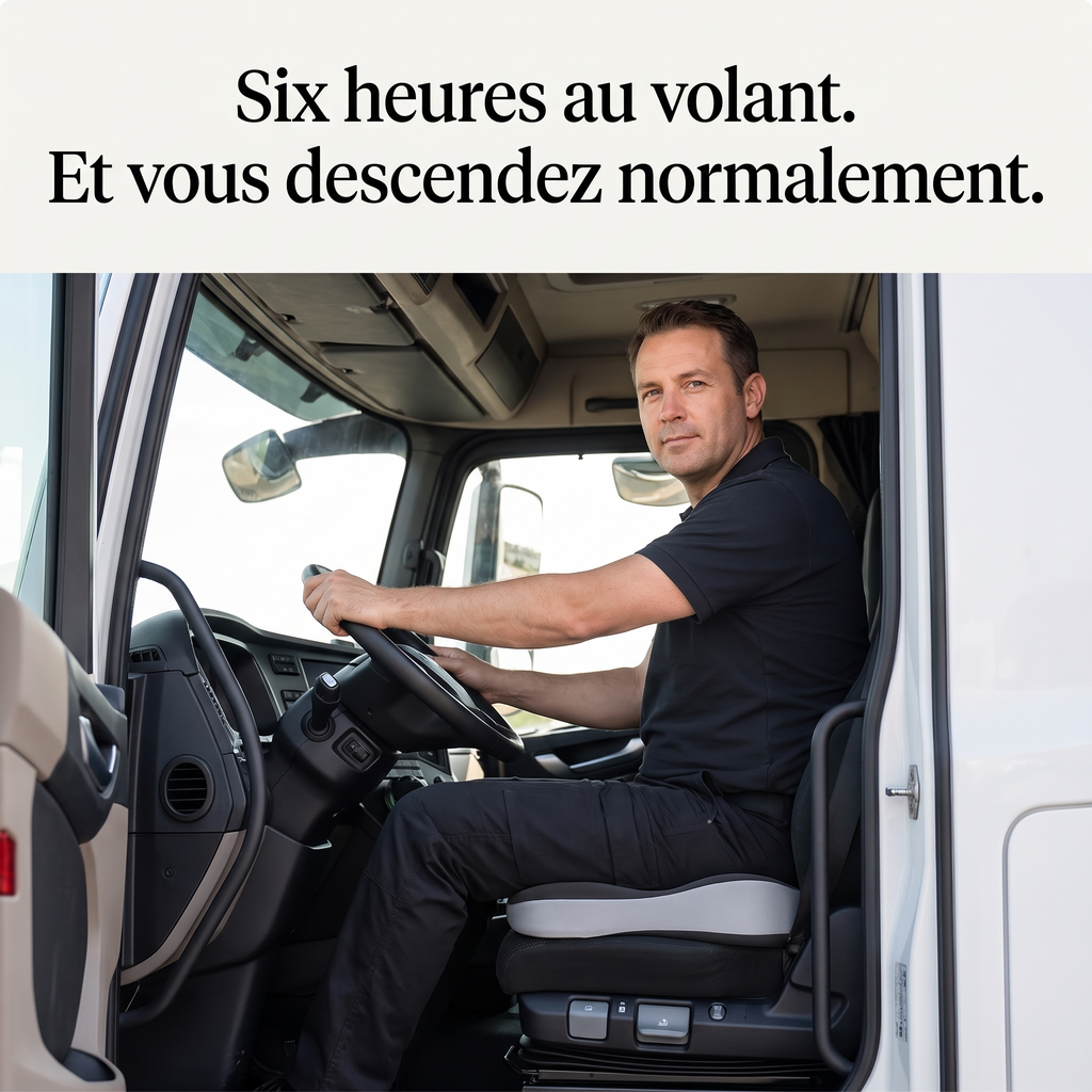 Six heures au volant, et vous descendez normalement — chauffeur assis sur le coussin Orsalina